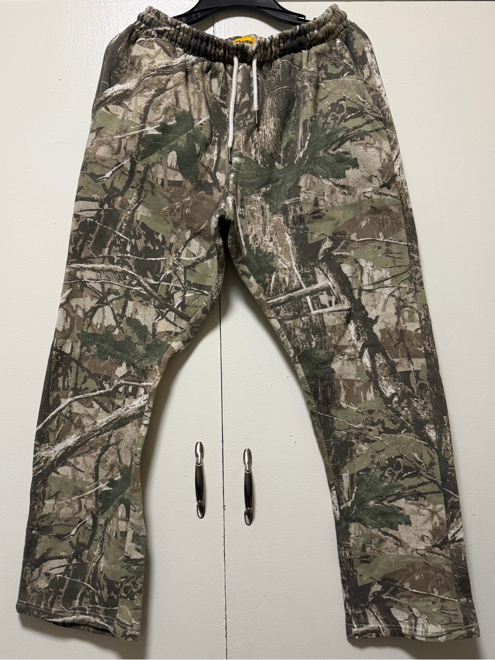 Men's Camouflage Drawstring Sweatpants - Green/Brown Camo